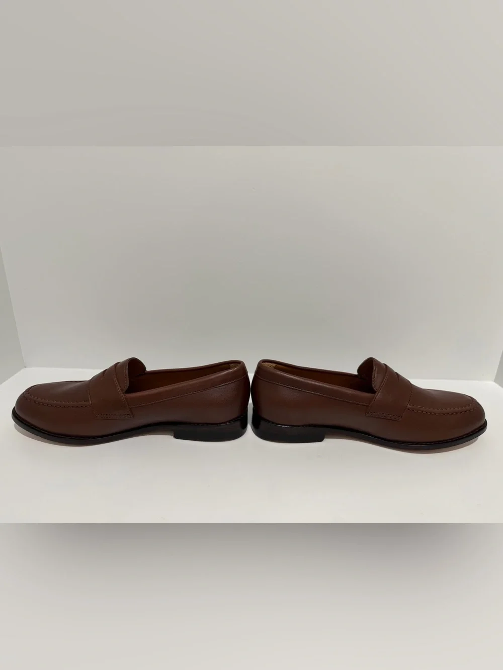 NEW J. Crew Factory Classic Penny Loafer Burnished Brown Leather 8.5 CT009 $248